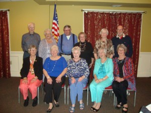 Pictured are 1958 class members, from left, (front row) Jeanette Crenshaw Paulette, Sarah Hammond Silverman, Betsy Cocks Adkins, Mary Lee Barnes Shelton, Joan Taylor Parrish; (back row) Teddy Ripberger, Anne Sadler Fleck, Marvin Alder, Ann Davis Moore, Fraher Hawthorne Brown and Charles Callis.